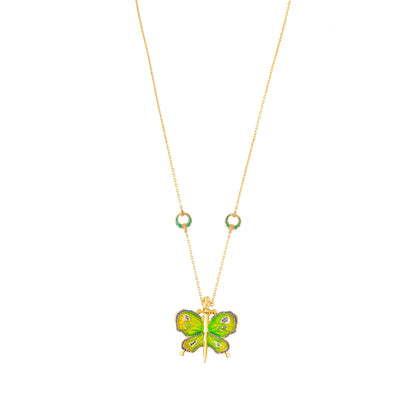JOJO's Colorful Enamel Butterfly Necklace