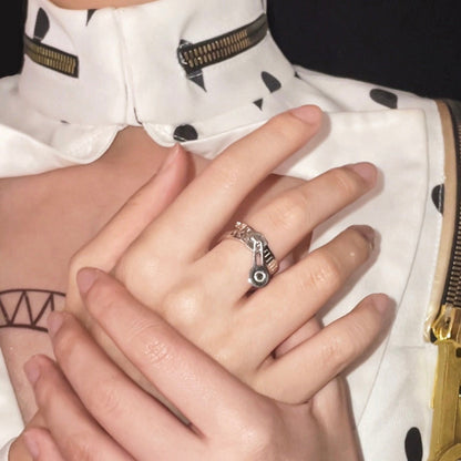 JOJO‘s 925 Silver Gold-Plated Original Design Zipper Ring