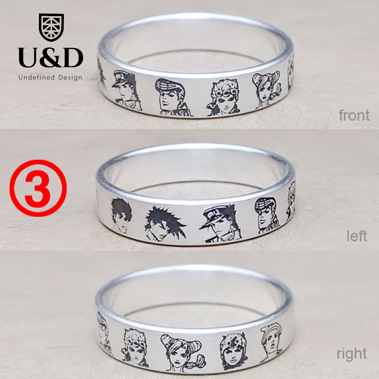 Custom cartoon character sterling silver anime ring JOJO