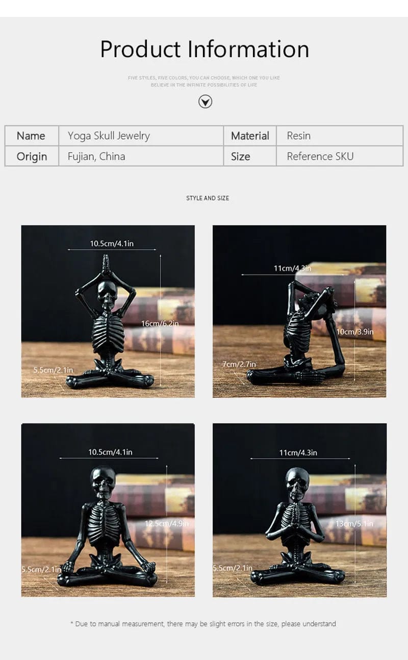 Skellpose Set of 4 Halloween Yoga Skull Skeletons