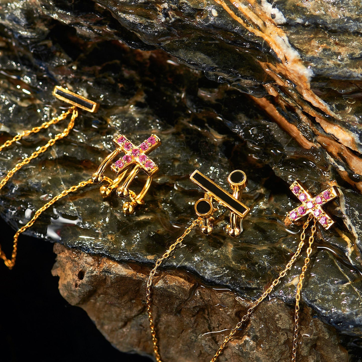 JOJO's Anime-inspired Ear Clip with Addition, Subtraction, Multiplication, and Division Symbols