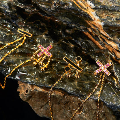 JOJO's Anime-inspired Ear Clip with Addition, Subtraction, Multiplication, and Division Symbols