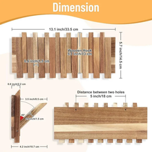 Rustic Wall-Mounted Coat Rack with 8 Flip Hooks
