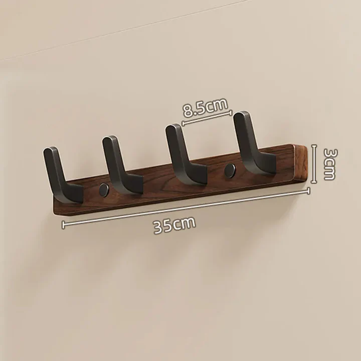 Minimalist Wall-Mounted Coat Hook with Wood & Metal Coat Holder