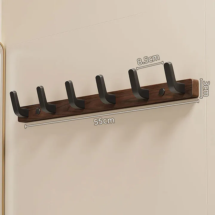 Minimalist Wall-Mounted Coat Hook with Wood & Metal Coat Holder