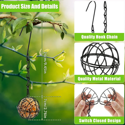 Metal Hanging Bird Feeder Set