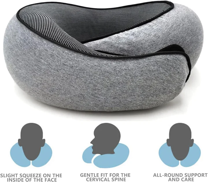 Snail Style Memory Foam, Travel Curved Neck Pillow