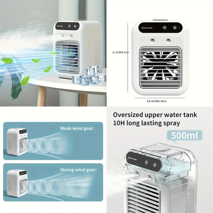 Rechargeable Portable Aircon with Mist Spray