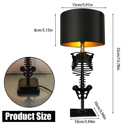 Handcrafted Gothic Skeleton Table Lamp