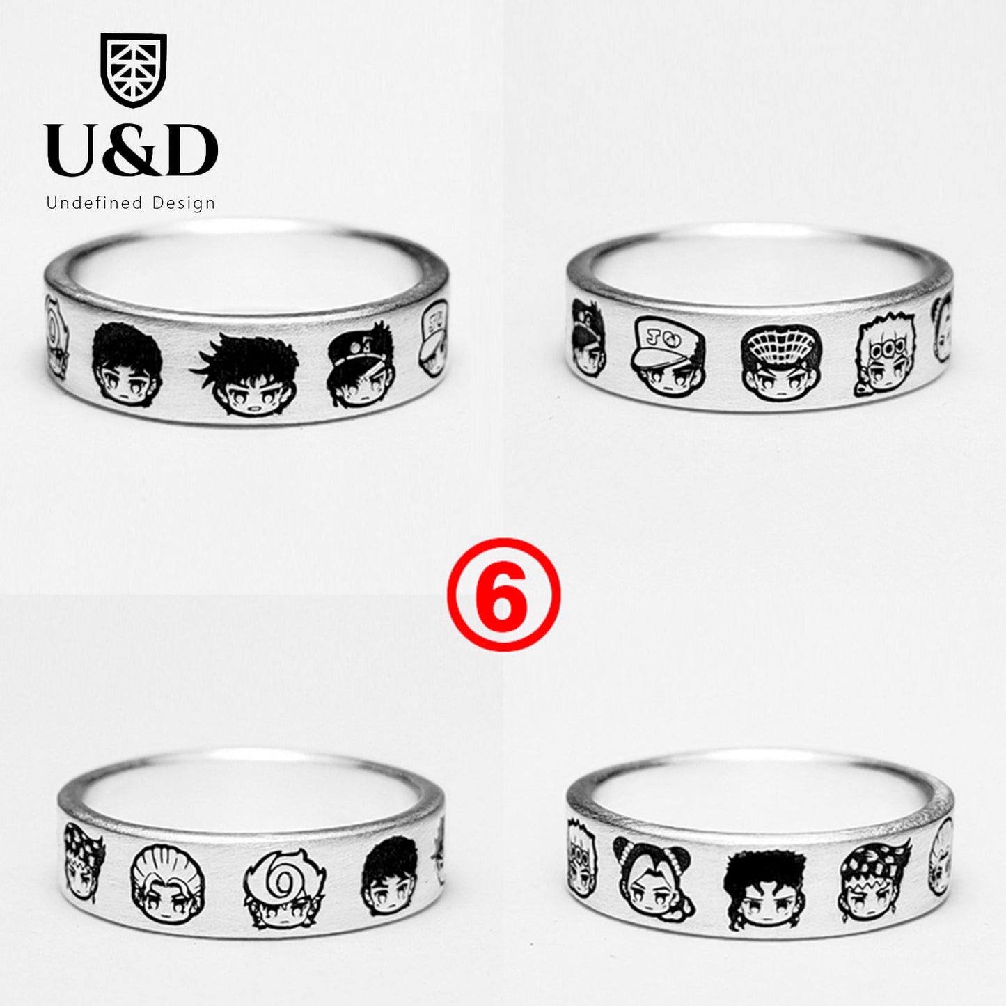 Custom cartoon character sterling silver anime ring JOJO