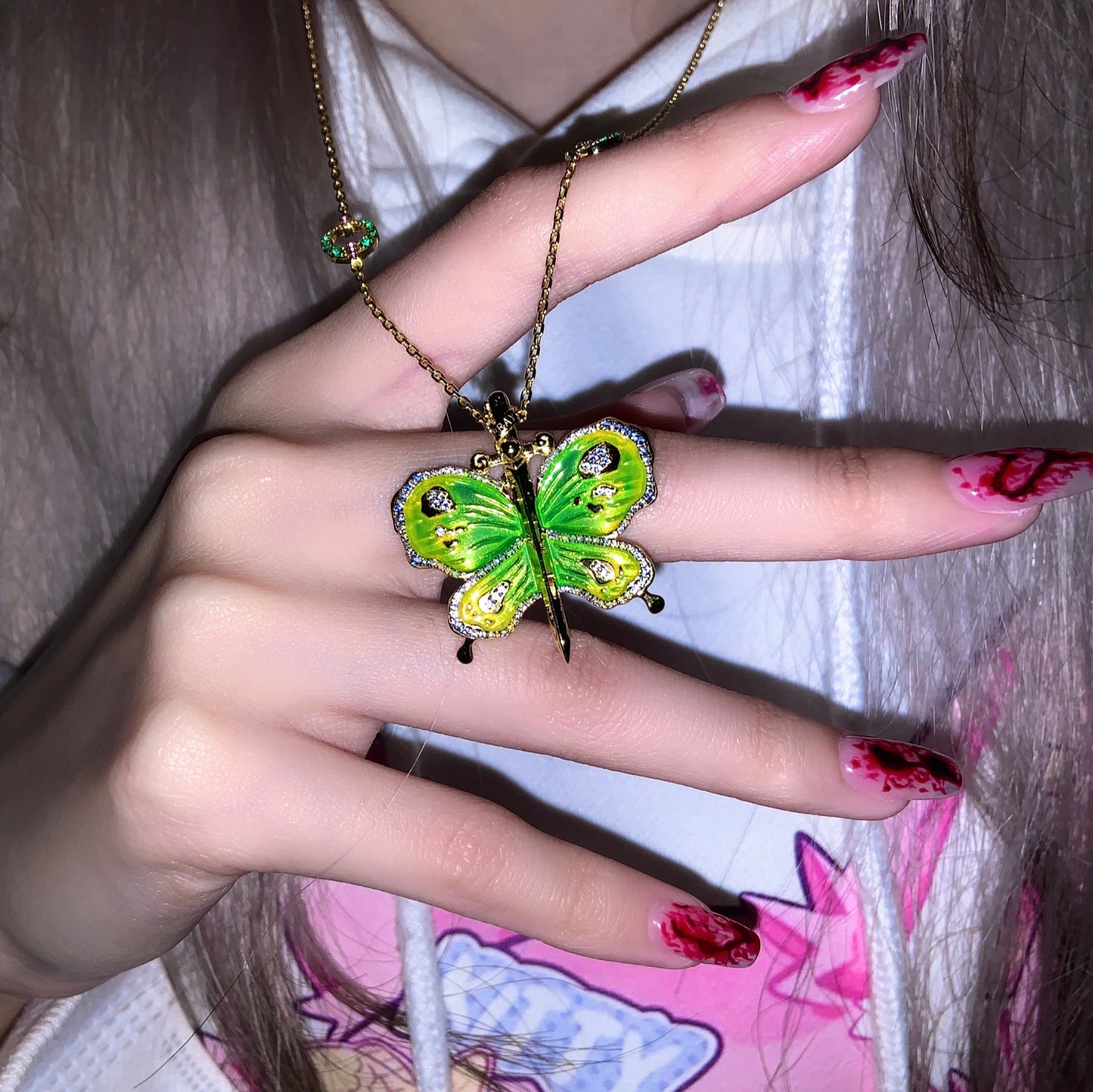 JOJO's Colorful Enamel Butterfly Necklace
