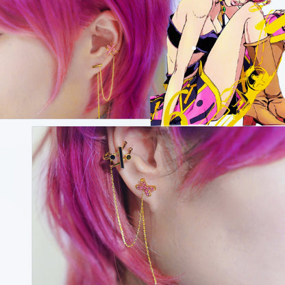 JOJO's Anime-inspired Ear Clip with Addition, Subtraction, Multiplication, and Division Symbols