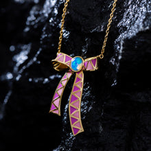 JOJO‘s 925 Silver Colorful Enamel Sweet and Lovely Bow Necklace