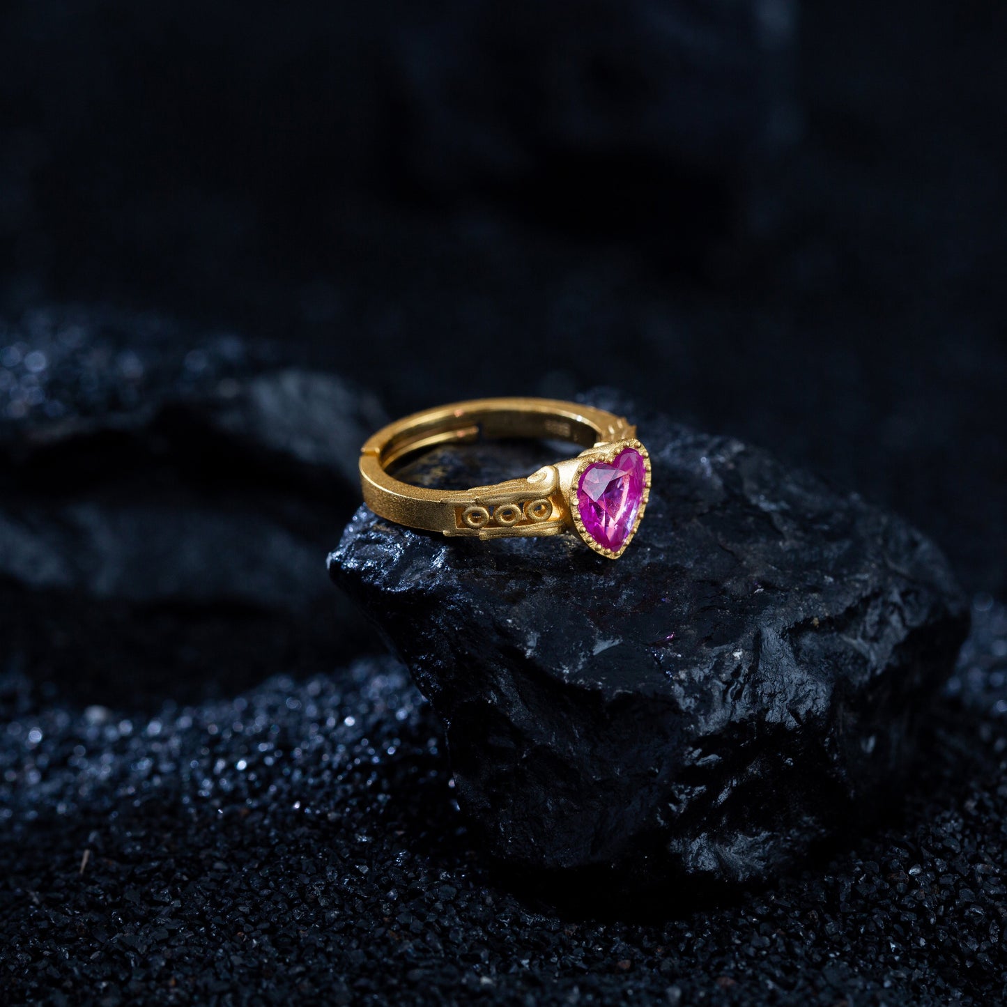 JOJO's 925 Silver Sweetheart Rose Red Donut Ring