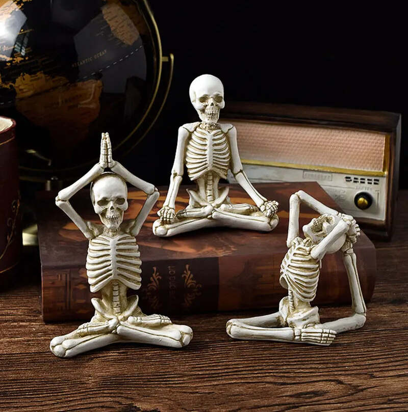Skellpose Set of 4 Halloween Yoga Skull Skeletons