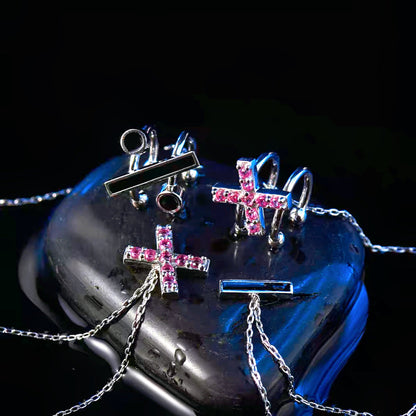 JOJO's Anime-inspired Ear Clip with Addition, Subtraction, Multiplication, and Division Symbols