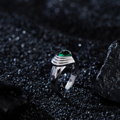 JOJO‘s Water Ripple Heart-shaped Sweet and Spicy Girl Fashion Cool Style Ring