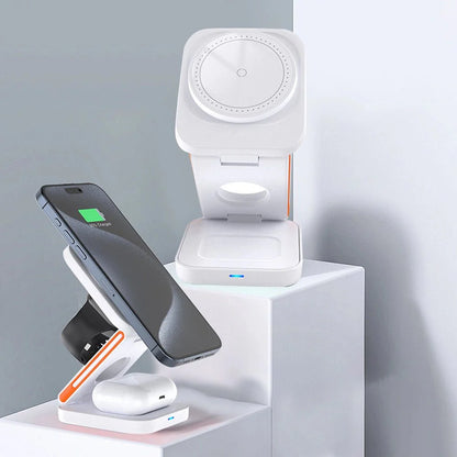 FlexiMag Trio: 3 in 1 접이식 MagSafe 충전 스탠드 