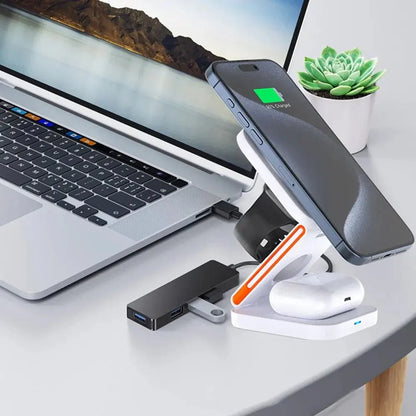 FlexiMag Trio: 3 in 1 접이식 MagSafe 충전 스탠드 