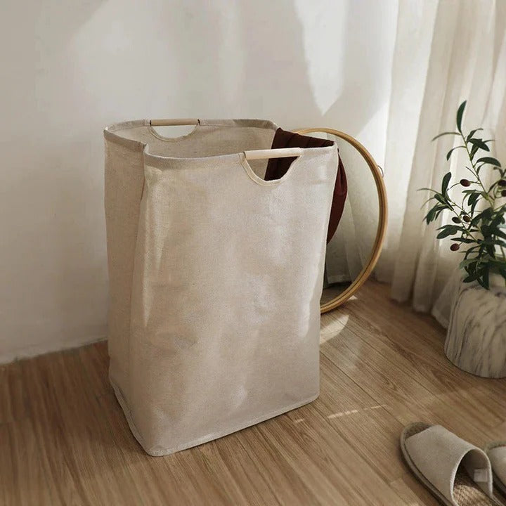 Japanese style, Cotton linen Laundry Basket