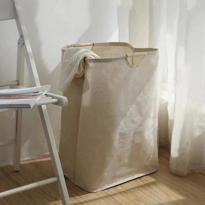 Japanese style, Cotton linen Laundry Basket