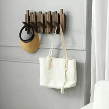 Natural Wood Coat Hook Rack