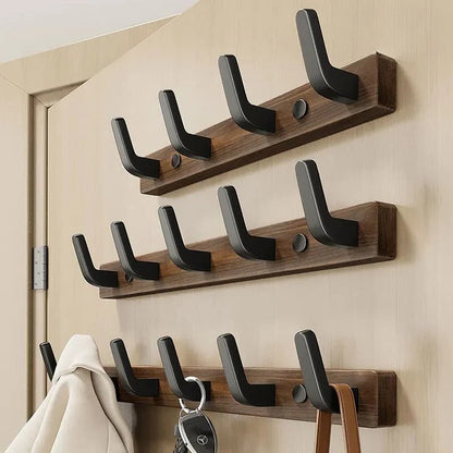 Minimalist Wall-Mounted Coat Hook with Wood & Metal Coat Holder