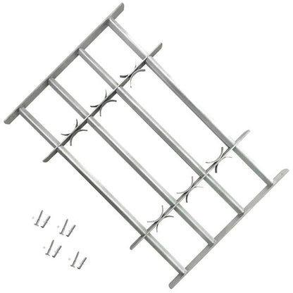 Adjustable safety grille for windows with 3 crossbars