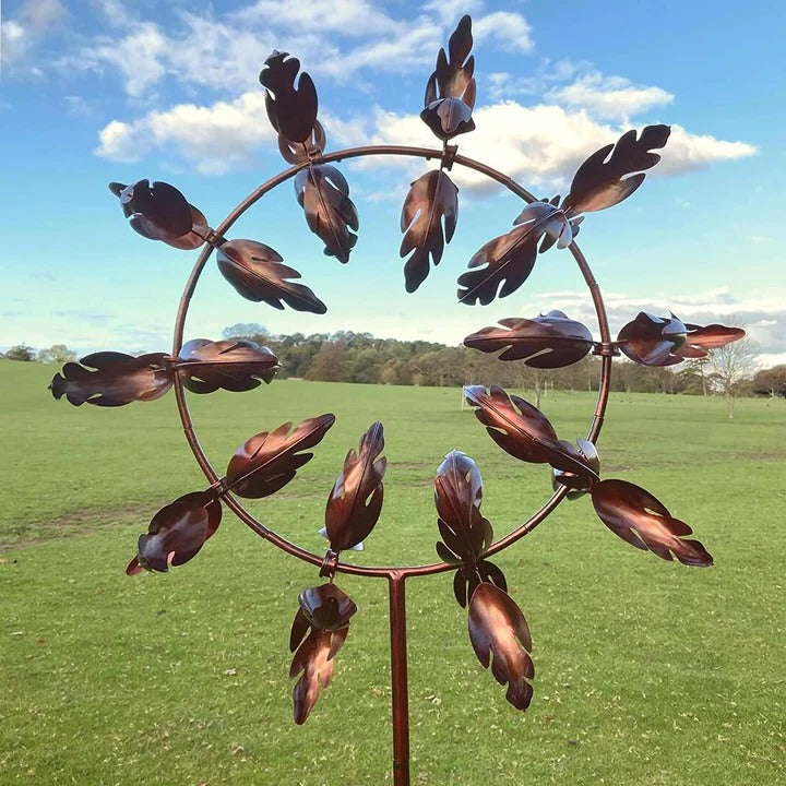 Kinetic metal windmill spinner for the garden