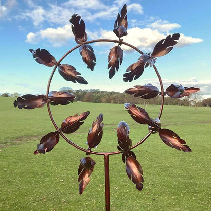 Kinetic metal windmill spinner for the garden