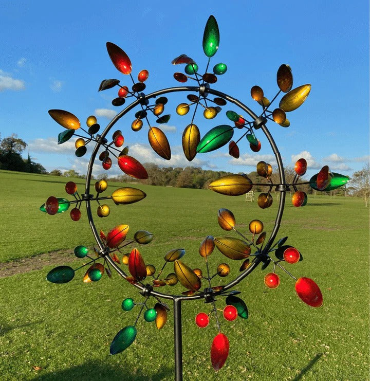 Kinetic metal windmill spinner for the garden