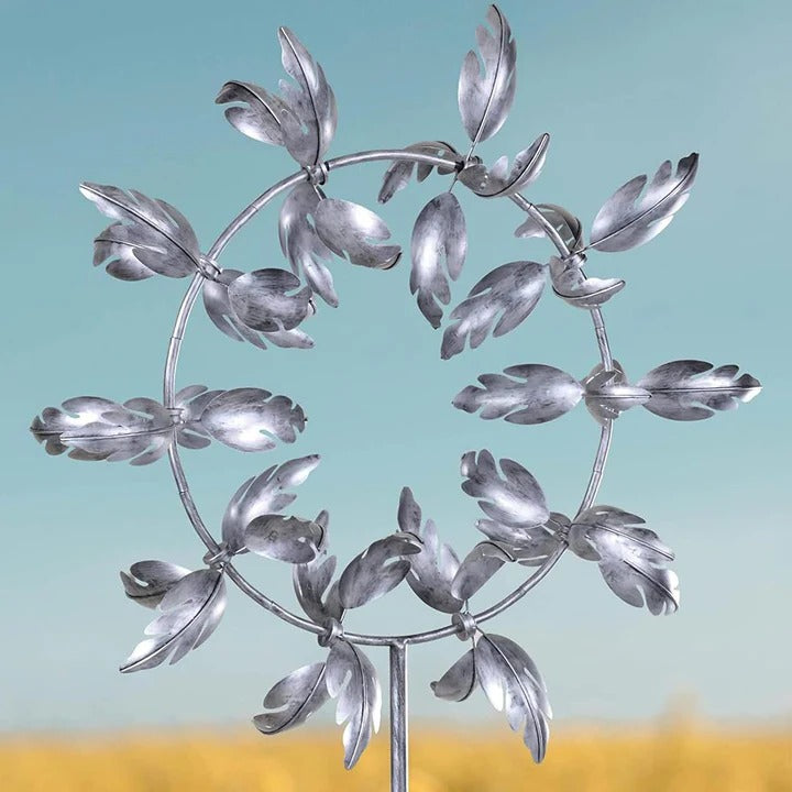 Kinetic metal windmill spinner for the garden