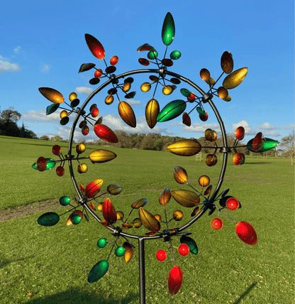 Kinetic metal windmill spinner for the garden