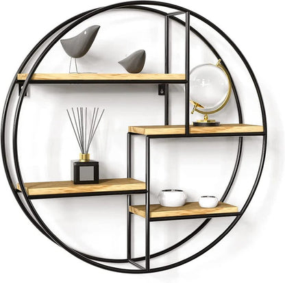 Industrial Round Wall Shelf