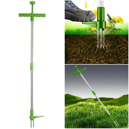 Long Handle Weed Puller Tool with Foot Pedal & Claw Design