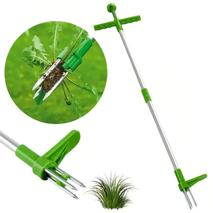 Long Handle Weed Puller Tool with Foot Pedal & Claw Design