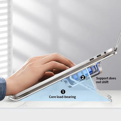 Foldable Laptop Stand with 360° Rotating Cooling Fans and Adjustable Height