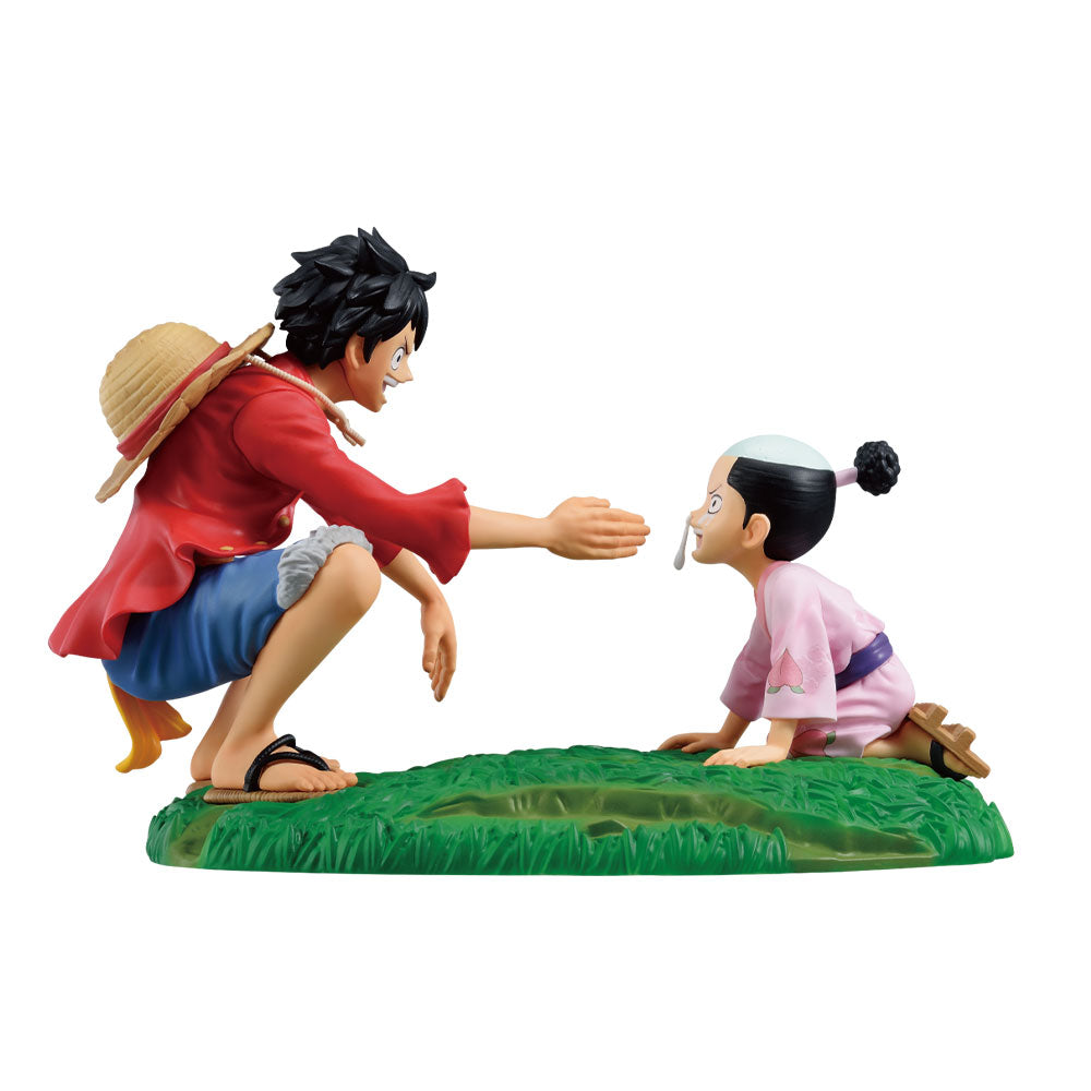 Figurine One Piece - Monkey D. Luffy & Momonosuke Ichiban Kuji New Dawn Revible Moment