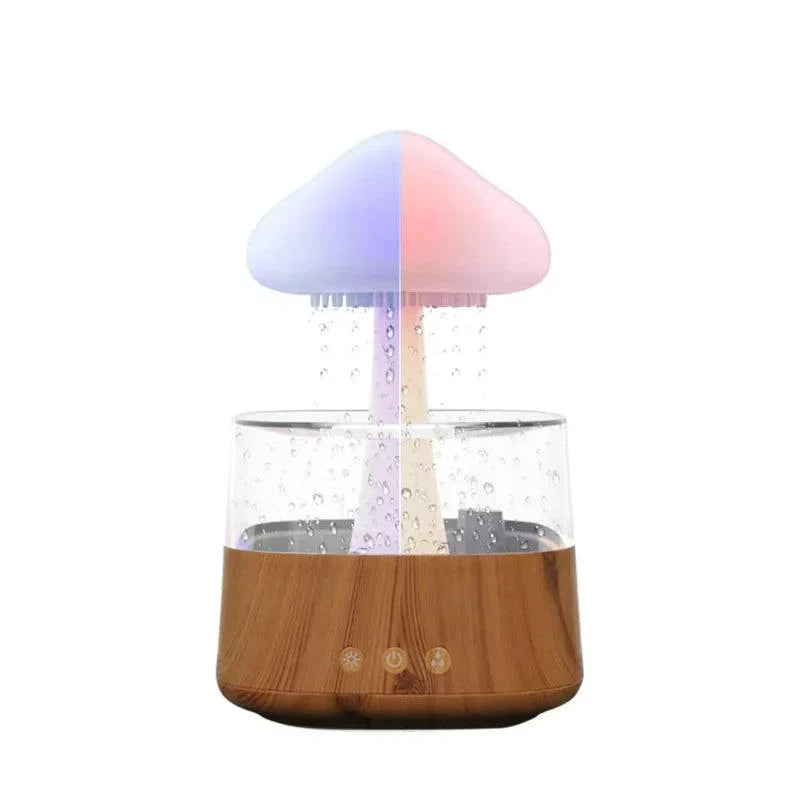 Mushroom Rainfall Diffuser with LED Lighting and Aromatherapy
