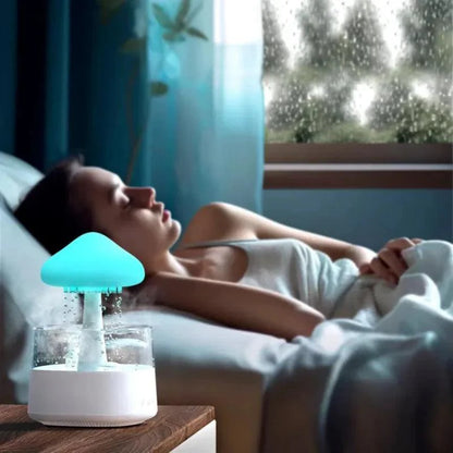 Mushroom Rainfall Diffuser with LED Lighting and Aromatherapy