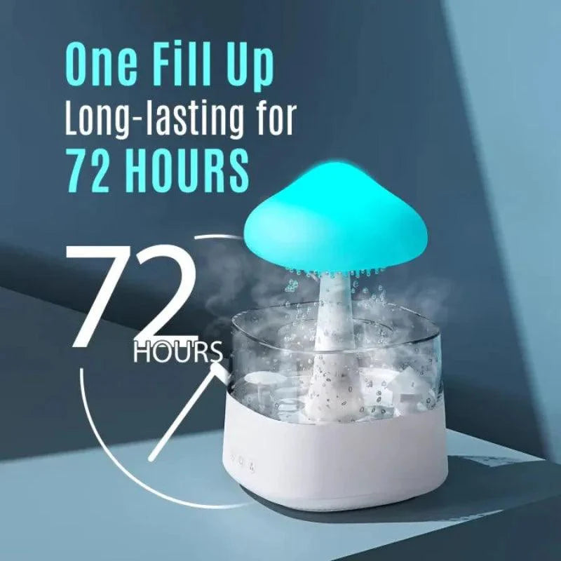 Mushroom Rainfall Diffuser with LED Lighting and Aromatherapy