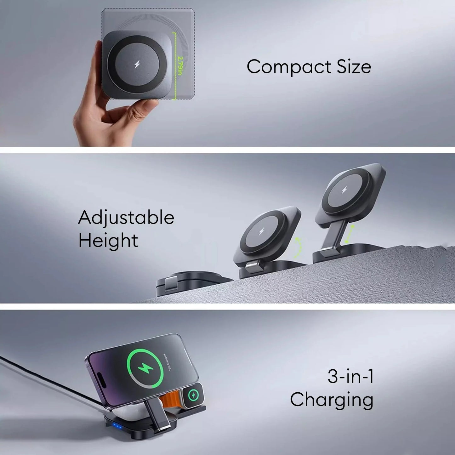 PortaMag Trio: 컴팩트한 3-in-1 MagSafe 충전 허브 