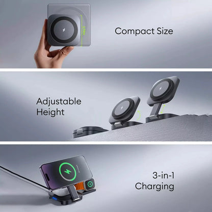 PortaMag Trio: 컴팩트한 3-in-1 MagSafe 충전 허브 
