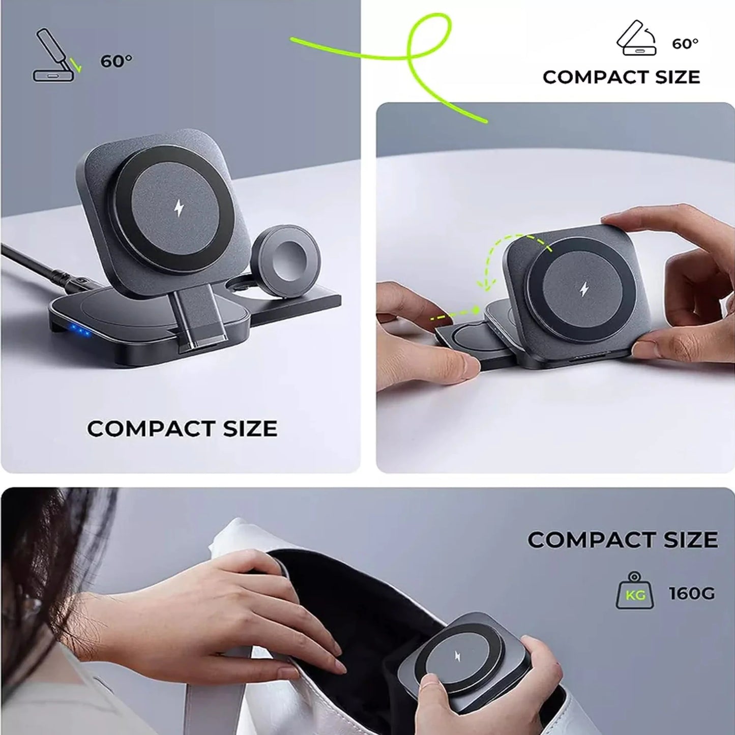 PortaMag Trio: 컴팩트한 3-in-1 MagSafe 충전 허브 
