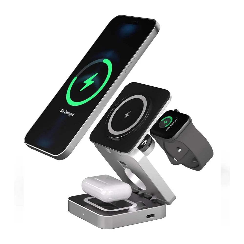 PowerFold Pro: 3 in 1 접이식 MagSafe 충전 스탠드 