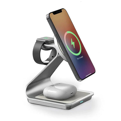 Premium 3 in 1 Aluminum Alloy MagSafe Charging Stand