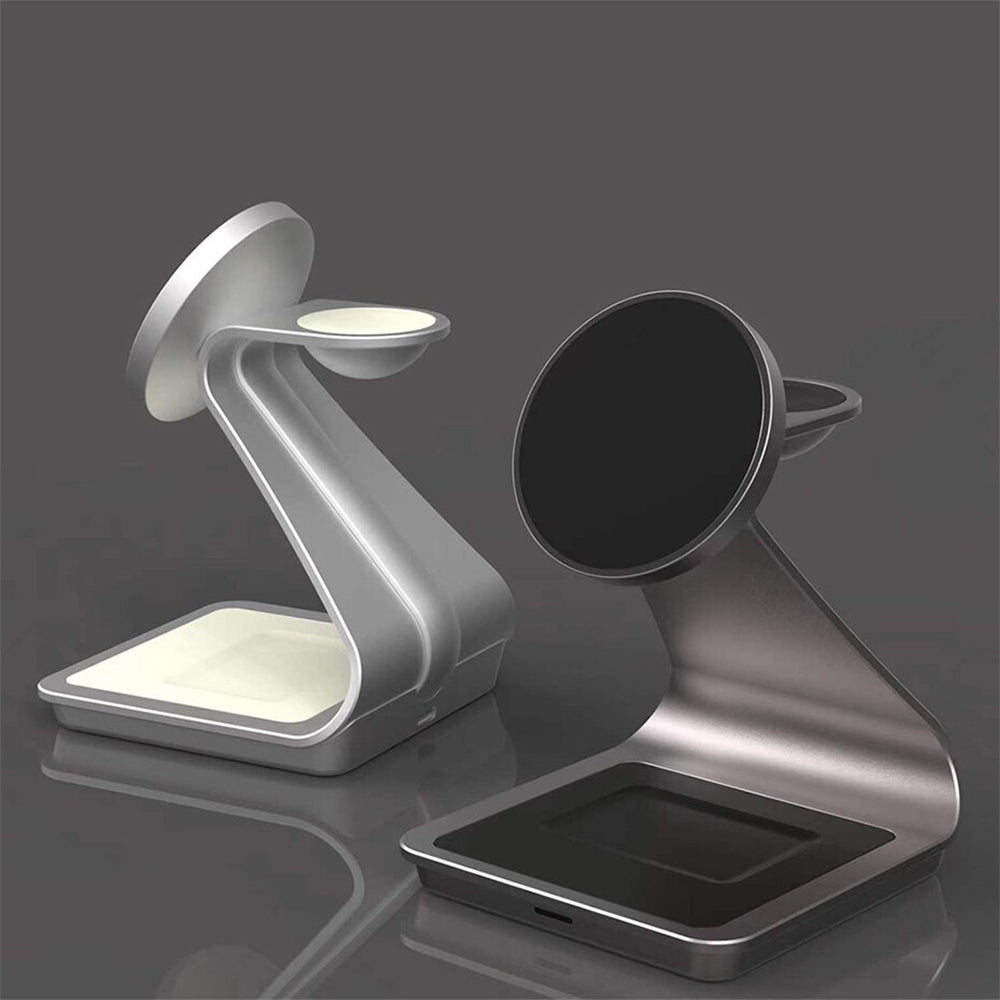 Premium 3 in 1 Aluminum Alloy MagSafe Charging Stand