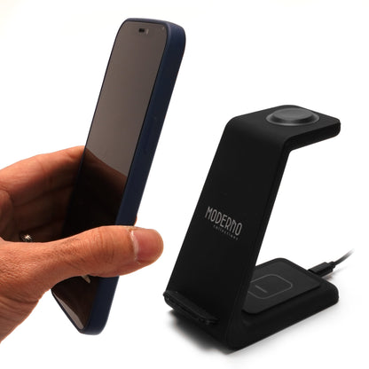 iPhone, Apple Watch 및 AirPods용 프리미엄 3 in 1 고속 무선 충전 스탠드 