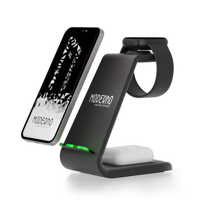 iPhone, Apple Watch 및 AirPods용 프리미엄 3 in 1 고속 무선 충전 스탠드 