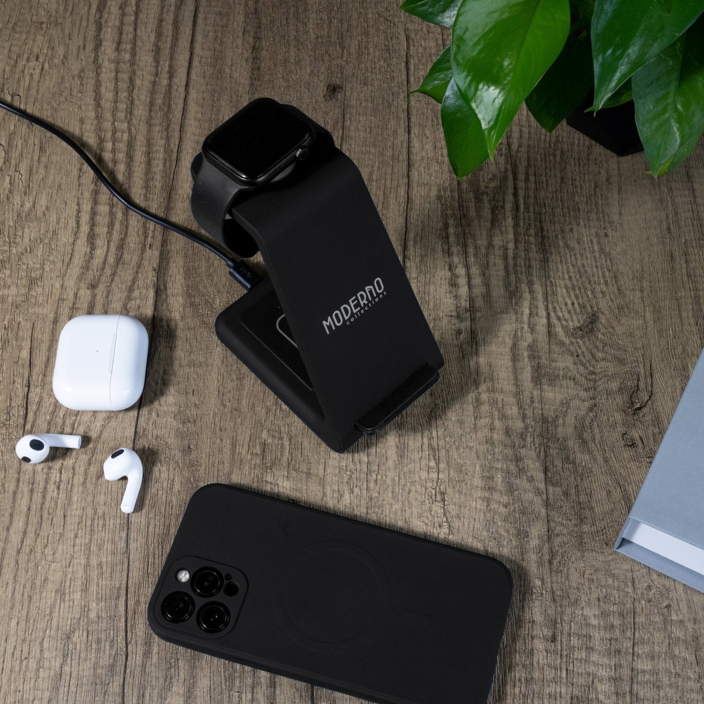 iPhone, Apple Watch 및 AirPods용 프리미엄 3 in 1 고속 무선 충전 스탠드 